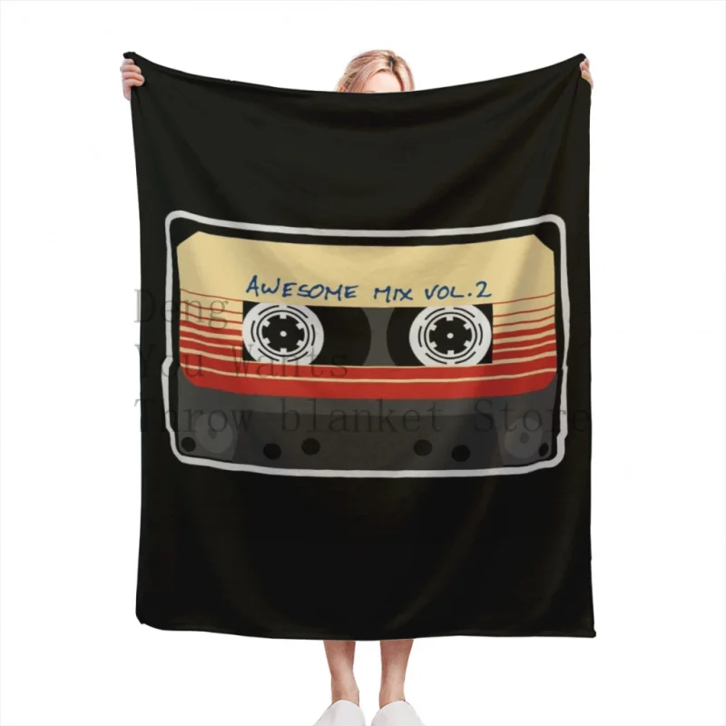 

Awesome Mixtape Vol 2 Cassette Retro Throw Blankets Airplane Travel Decoration Soft Warm Bedspread