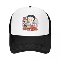 punk cartoon girl bettys kiss baseball cap for men women breathable mrs boop trucker hat outdoor snapback caps sun hats