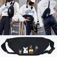 four puppies printing waist bags men chest bags shoulder crossbody bags for women street sports bag casual travel messengers bag