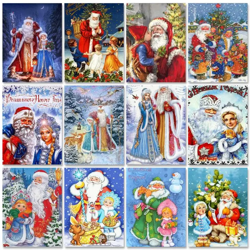 

GATYZTORY Santa Claus and children 40x50cm Painting by Numbers DIY Picture Paint Christmas Acrylic Paint Wall Art Hobby Gift