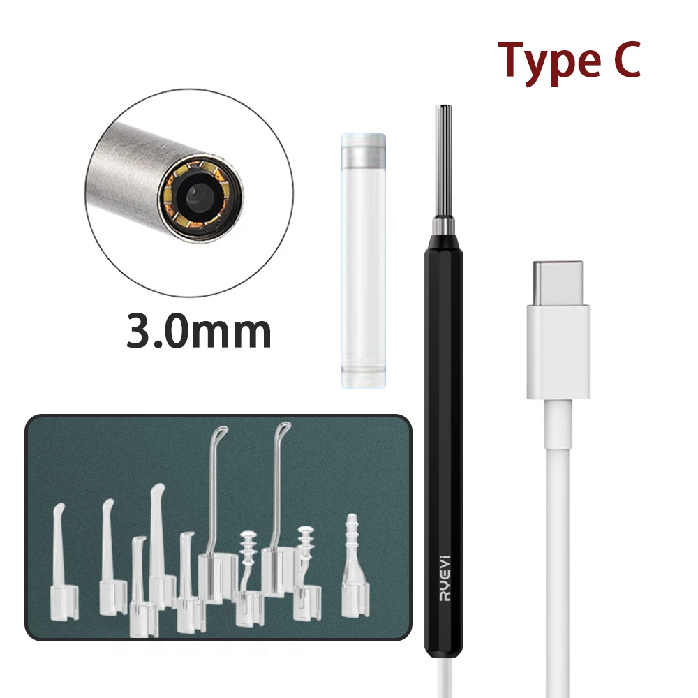 Smart Visual Earpick Endoscope Spoon Ear Cleaner Camera Otoscope Ear Wax Remover Earwax Removal Tool Support Android PC Type-c images - 6