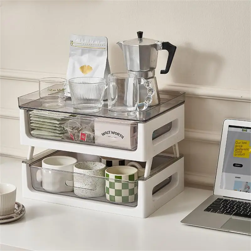 

Стеллаж для хранения чайных пакетиков, бытовой складной двухуровневый стеллаж для хранения чашек и капсул, стеллаж для хранения чашек и кофе