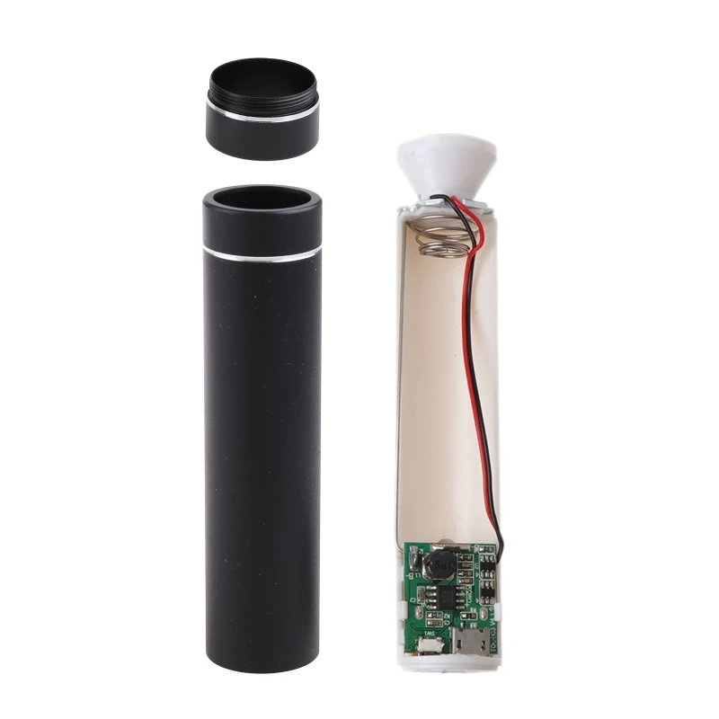 

Metal Power Bank DIY Kit Storage Case Box Free welding 1X 18650 Battery 5V 1A USB External Charger with LED Flashlight 55KC