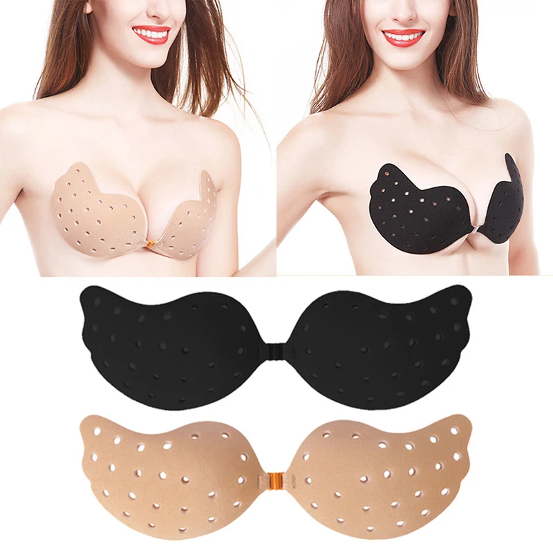 

Invisible Sticky Bra Breathable Lifting Seamless Nipple Patch Sexy Strapless Wireless Push Up Bras Backless Silicone Bralette