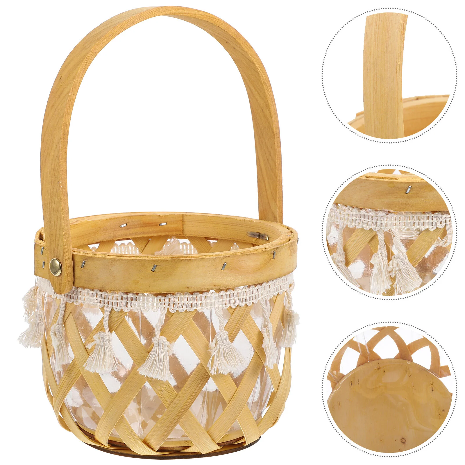 

Decorative Basket Plants Storage Multi-purpose Woven Planting Pot Flower Display Sundries