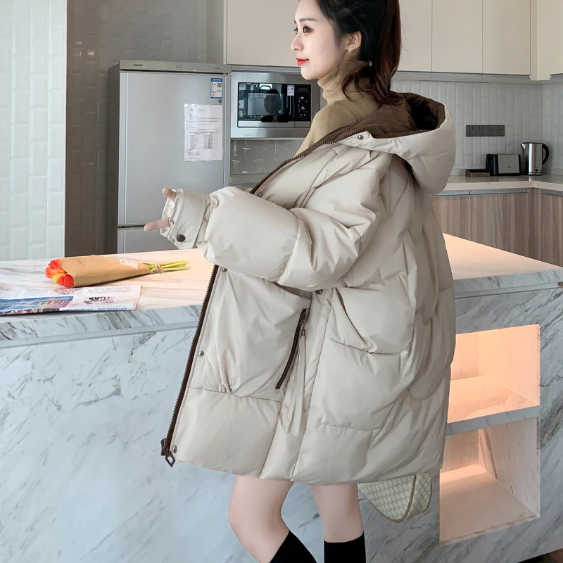 

KMETRAM Winter Cotton-padded Jacket Women Clothing Parkas Hooded Korean Fashion Coats Mid-length Warm Female Cotton Jacket Lq