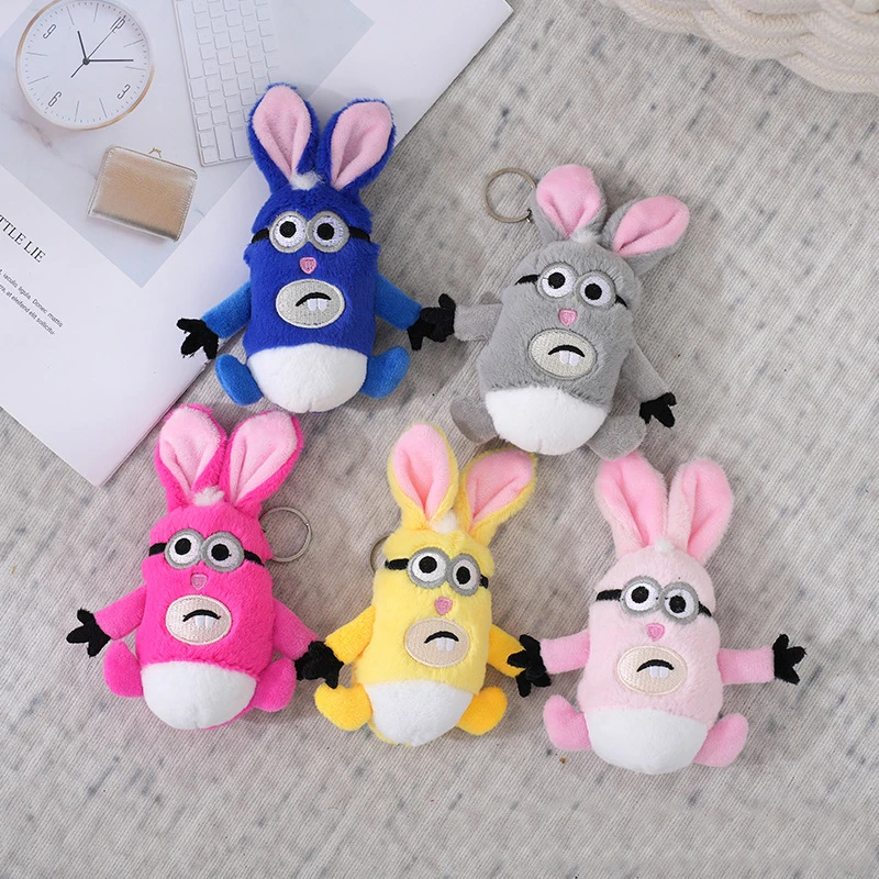 

12 см Kawaii Cute игрушечный Плюшевый заяц keychainмультфильм анимация мягкий плюшевый брелок кролик кукла строительные подвесные украшения