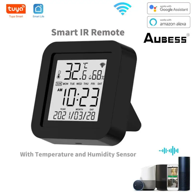 

Tuya Smart WiFi Universal IR Remote Temperature Humidity Sensor For Air Conditioner TV AC Works With Alexa,Google Home Aubess