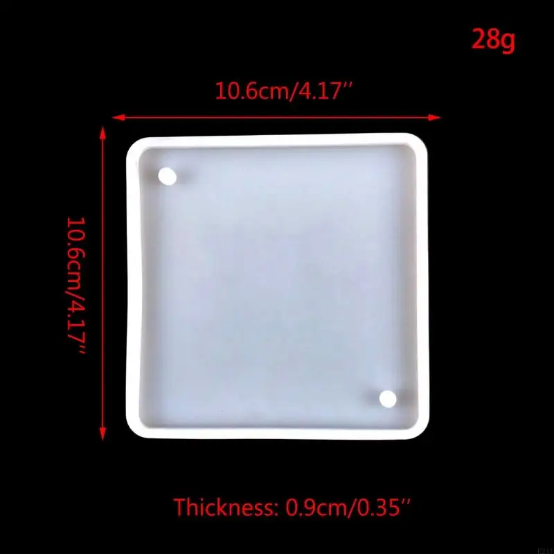 E21f Силиконовая плесень для смолы с отверстием Aquare Pendant Diy Dece Decor