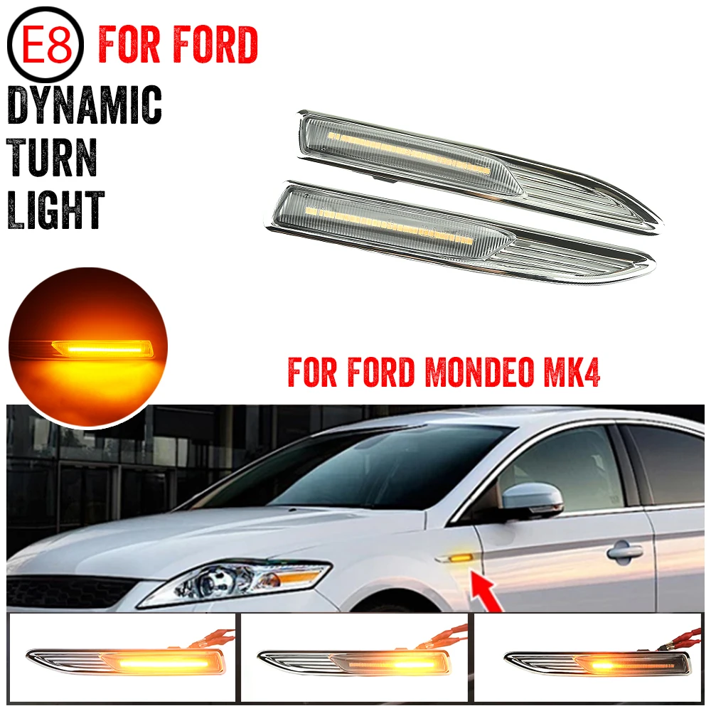 

2 Шт. Динамические Светодиодные Боковые Габаритные Огни С Последовательным Миганием Для Ford Mondeo 4 Mk4 BA7 03.2007-01.2015...