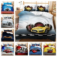 sports car duvet cover set 3d printed cool speed racing car automobile style kids teen boys bedding setqueen size quilt cover