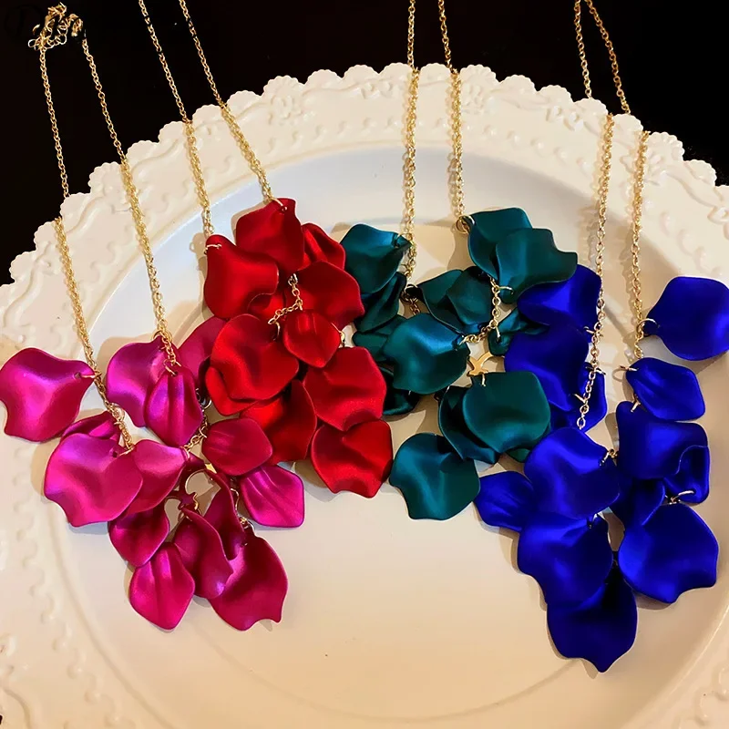 Ожерелье Draweye с кисточками в виде лепестков для женщин корейская мода Милые