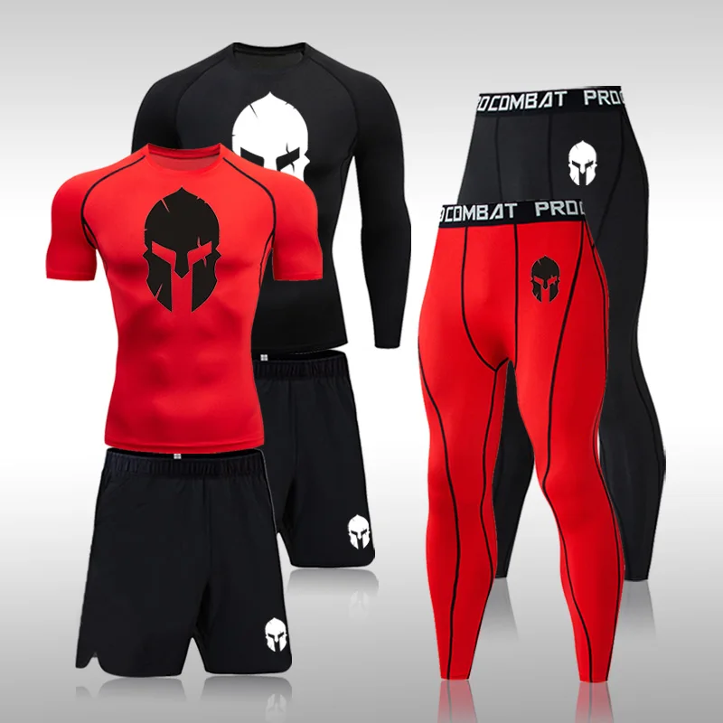 

Male Sportswear Jogging Running Clothes Man Compression Sports Suit Quick Drying Perspiration Fitness Training MMA Kit Rashguard