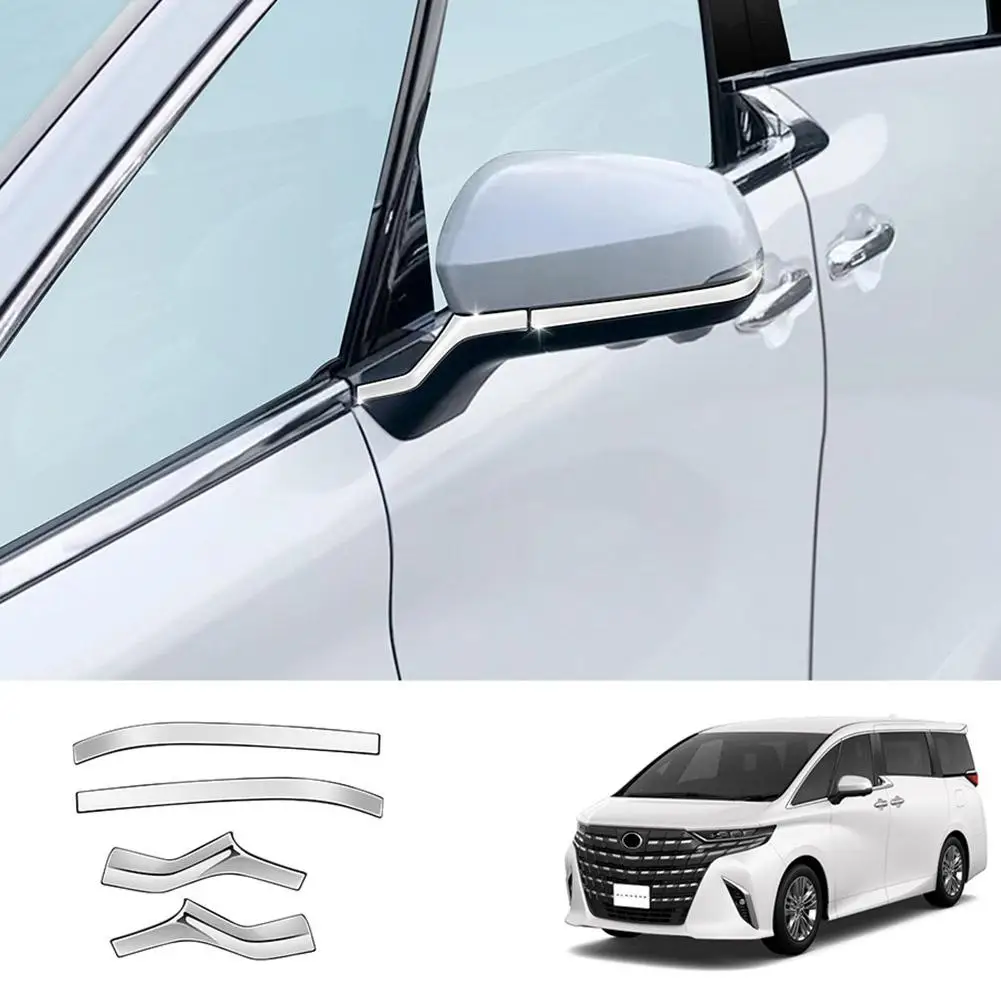 

for Toyota Alphard Vellfire 40 Series 2023 2024 ABS Cover Door Black Anti-rubbing Protector Trim Stirp Mirror Rearview Stri E7Y1