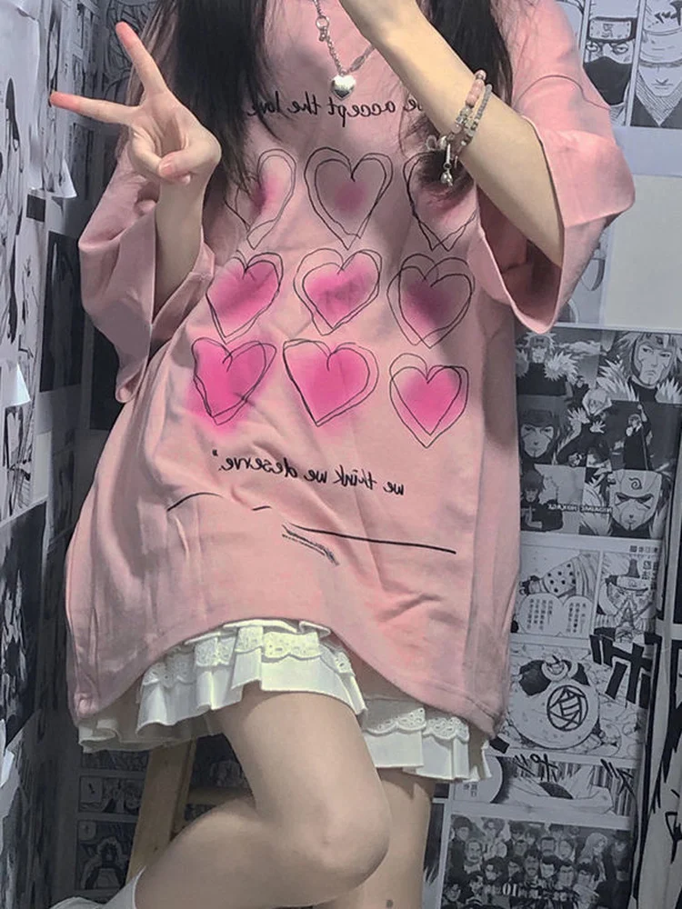 Deeptown Women's Kawaii Graphic T-shirt Japanese Style Art Cute Print Tees Retro Harajuku Short Sleeve Pop Hipster Tops New 2022