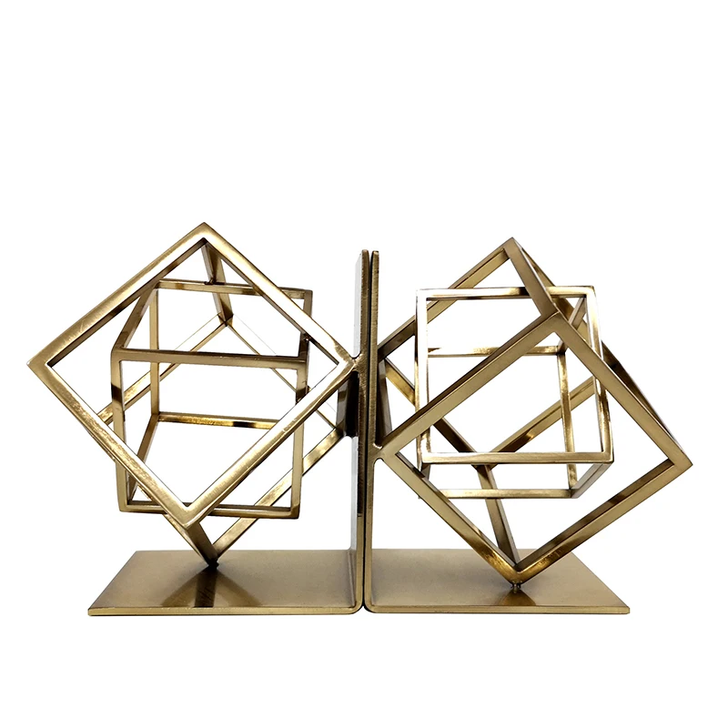 

Modern Minimalist Golden Geometric Metal Decoration Model Room Living Room Wine Cabinet Desk Home Soft Decorations Ornaments