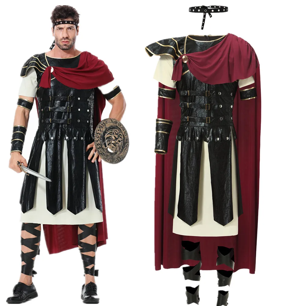 Средневековый Римский Королевский Рыцарь Воин косплей костюм на Хэллоуин для мужчин для взрослых карнавал Европейский Гладиатор