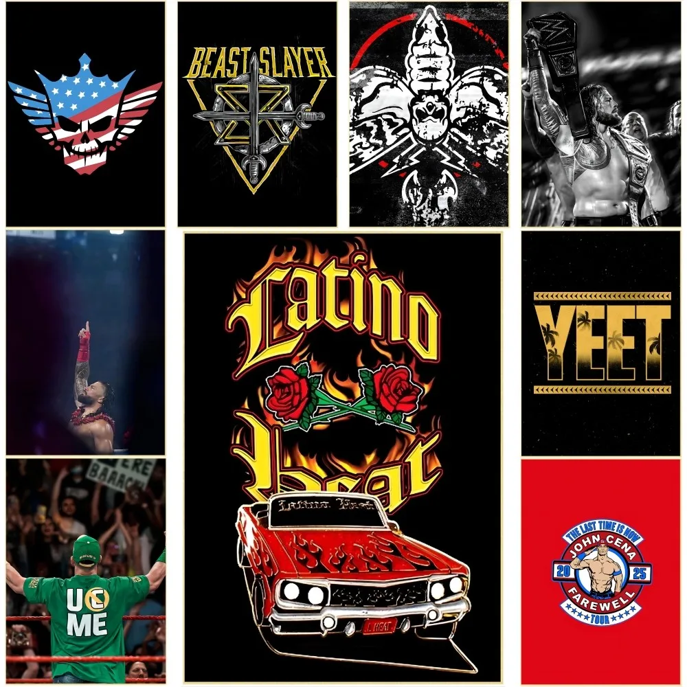 Плакат W-wwe Hero самоклеящаяся художественная водонепроницаемая бумажная наклейка