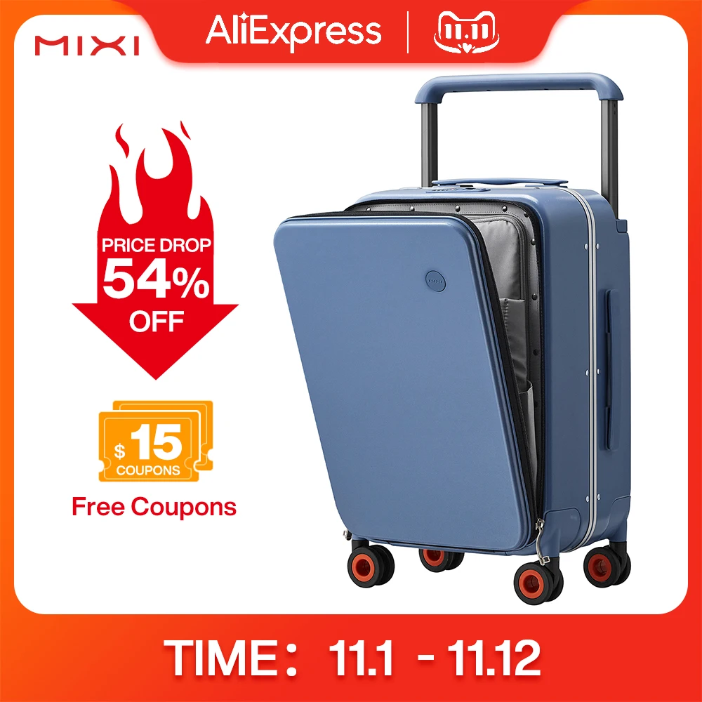 

Mixi 2022 новый дизайн чехол с широкими ручками для мужчин, ручной чемодан для женщин и мужчин, Дорожный Чехол на колесиках, 20-дюймовый чехол для ...