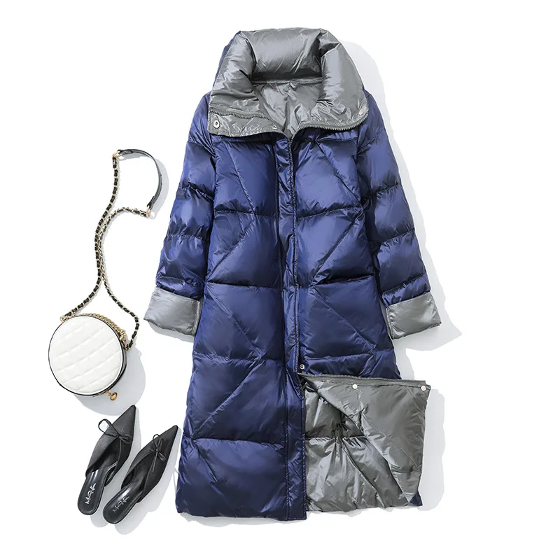 Женская куртка на утином пуху зимняя верхняя одежда 2022 пальто женская длинная