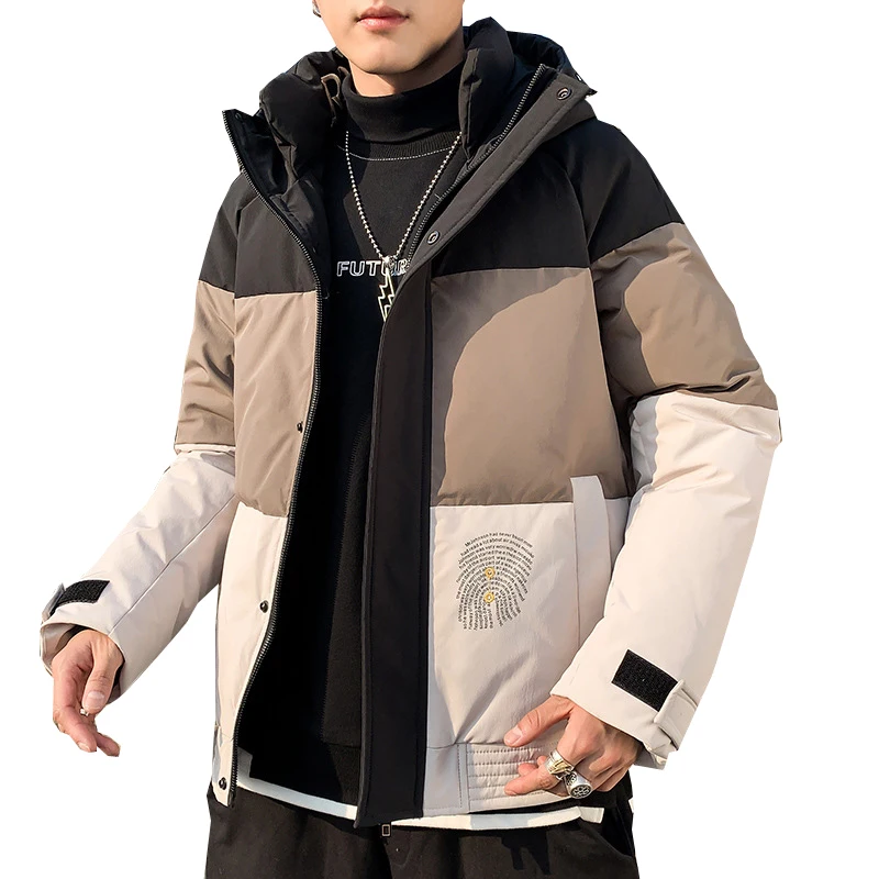 New Korean Style Men's and Women's Fashion Down Jacket Net Red Jacket Thickening Tooling Korean Style Trend Couple Down Jacket