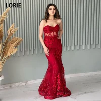 lorie burgundy tulle mermaid robes de soir%c3%a9e sexy lace appliques sweetheart evening dresses formal women party vestidos de gala