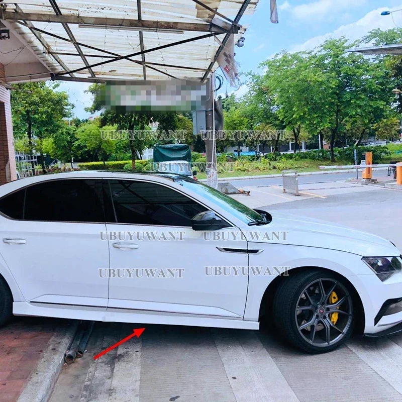 Для Skoda Superb 2015 2016 2017 2018 2019 4 шт. боковые юбки удлинители обвесы удлинитель рокерная