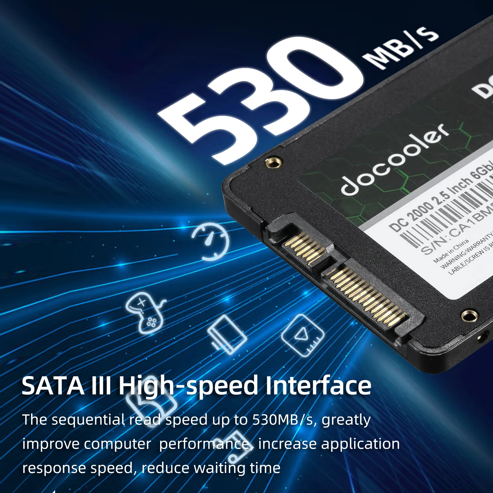 Внутренний твердый накопитель docooler DC2000 2 5 дюйма SSD SATA III 128 ГБ/256 ГБ/512 ГБ/ТБ |