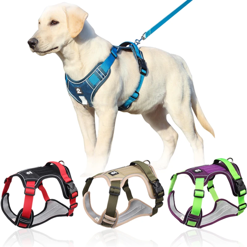 

Dog Harness Reflective Vest For Medium Large Dogs Nylon Adjustable Pet Collars Outdoor Walking Dogs Chest Strap Dog Supplies