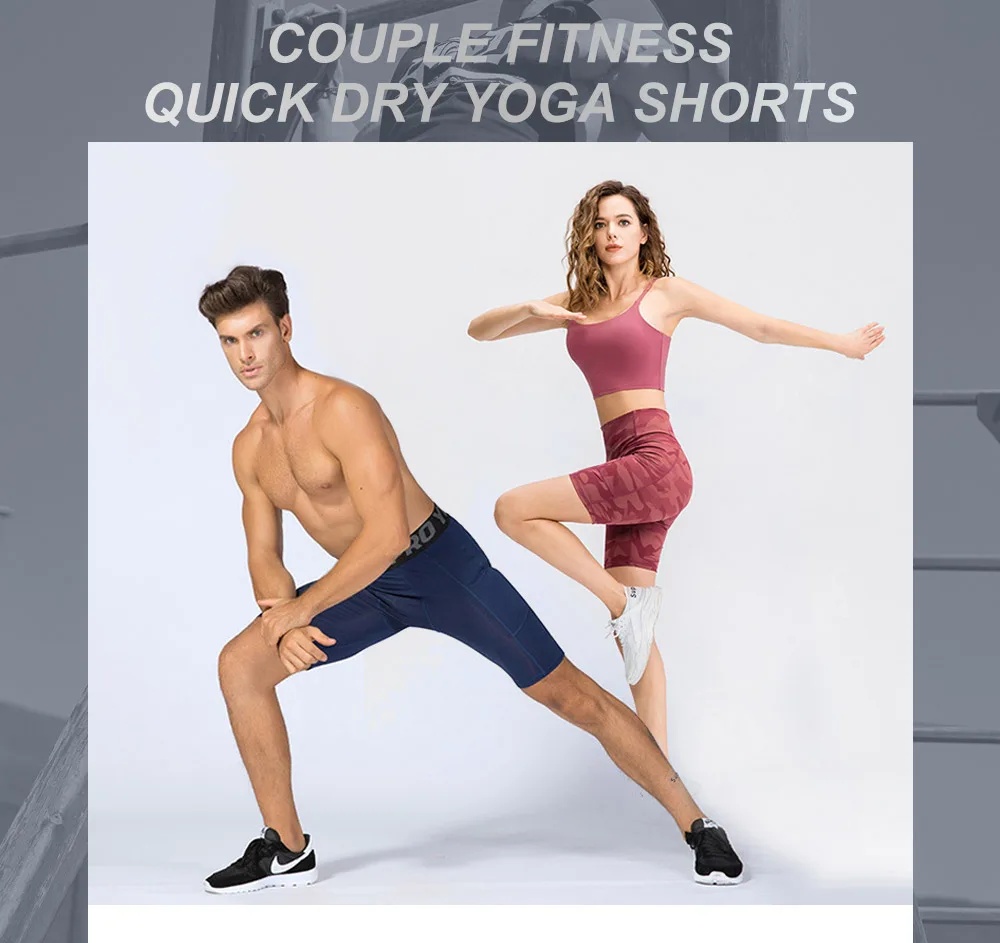 

ROEGADYN тренировочные сухие спортивные шорты трико для бега йоги женские шорты с принтом карманов эластичные спортивные шорты для фитнеса пар...