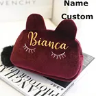 Персонализированная вместительная косметичка в форме кошки, Корейская милая сумка-клатч, женская маленькая сумка, кошелек для монет, рекламный печатный логотип