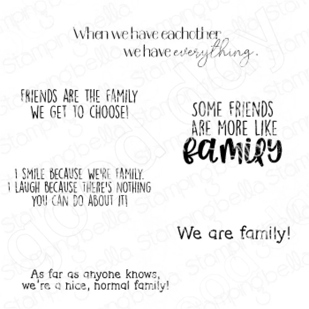 

2022 New We Are Family Sentiment Clear Stamps Scrapbook Diary Decoration Stencil Embossing Template Diy Greeting Card Handmade