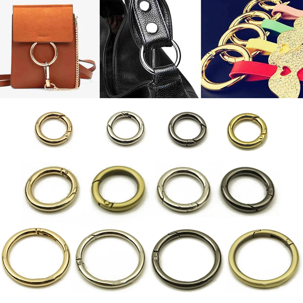 

Metal Spring Gate O Ring Openable Leather Bag Handbag Belt Strap Buckle Keyring Luggage Pendant Dog Chain Snap Clasp Clip Hook