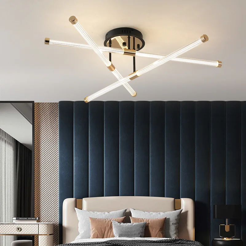 

Modern LED Ceiling Lights Luxury Living Room Bedroom Black Gold Restaurant Kitchen Ceiling Lamps Acrylic Indoor Lighting
