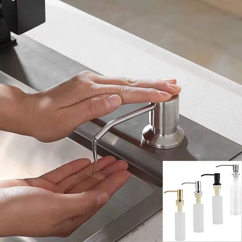 

300ML Kitchen Sink Soap Pump Dispenser Liquid Soap Bottle Dishwashing Liquid Dispenser 304 Stainless Steel Liquid Soap Pump