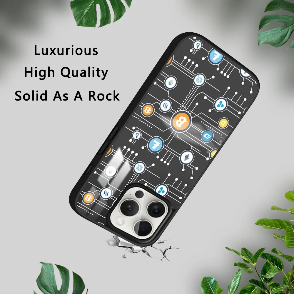 Чехол для телефона B-Bitcoin iPhone 15 14 13 12 11 Pro Xs Max Mini XR X 7 8 Plus роскошный зеркальный