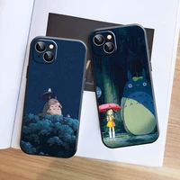 japan anime totoro miyazaki phone case for apple iphone 13 12 11 pro 12 13 mini x xr xs max se 6 6s 7 8 plus liquid silicon