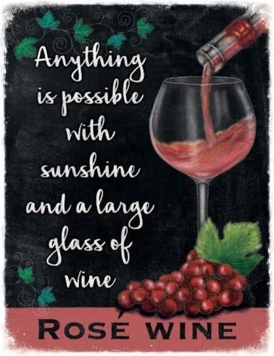 

Metal Sign Plaque Poster Rose Wine Kitchen Bar Vintage Style Decor