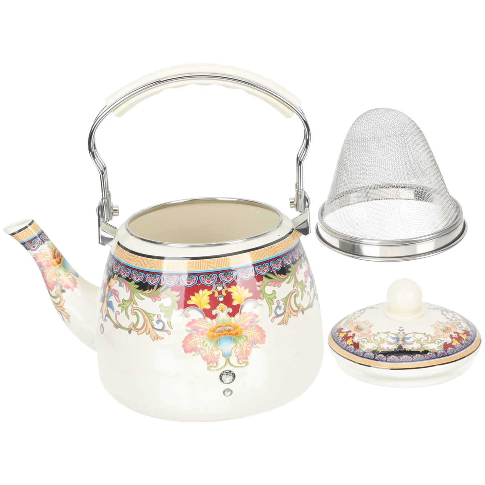 

Kettle Teapot Tea Water Ceramic Pot Coffee Stove Vintage Whistling Hot Maker Stovetop Loose Leaf Enamel Teakettle Blooming