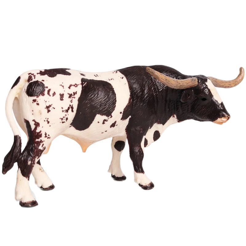 

Plastic Texas Longhorn Bull Cattle Animals Action Figures Static Cute Model Collection Cow Model Toys For Kids