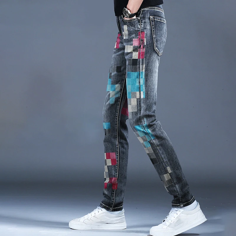 Новинка 2024 мужские джинсы PFNW с принтом красивые уличные брюки американская