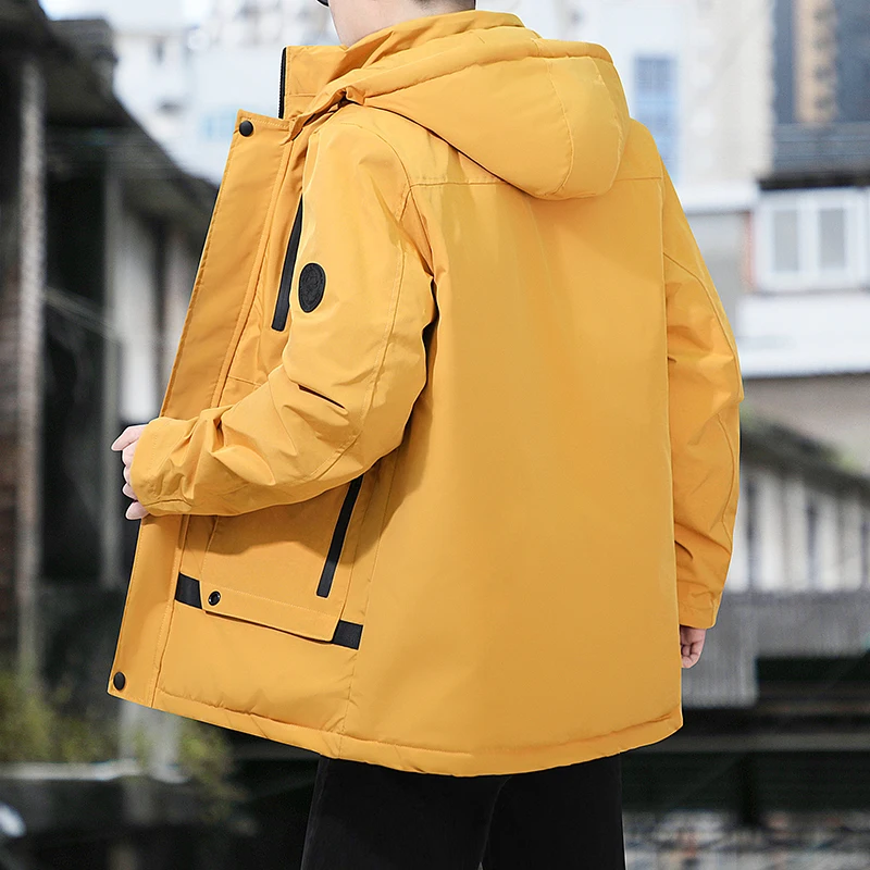 Men Parka Winter Casual Warm Thick Jacket Coat Mens New Autumn Outwear Windproof Hat Parkas Jacket High Quality Thermal Overcoat