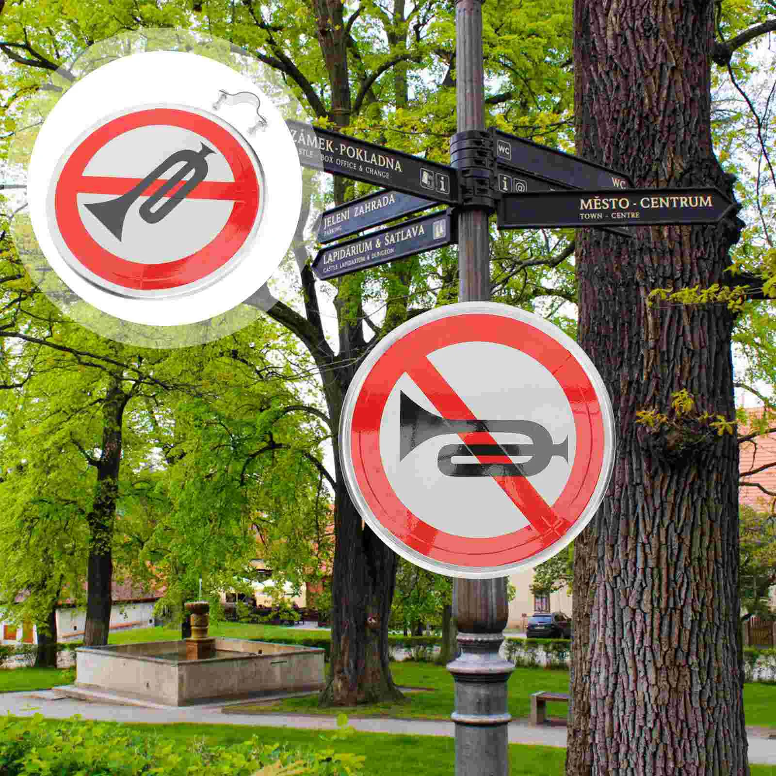

No Horn Sign Yard No Whistle Sign Reflective Sign Yard Decoration Warning Sign