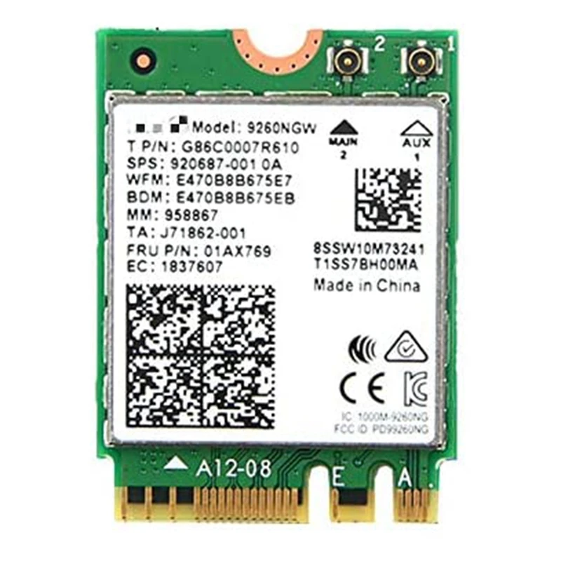 

Wireless-AC 9260 Network Adapter M.2 2230 Bluetooth 5.0 Wi-Fi Combo Card Support Miracast For Windows 10 Linux 9260NGW