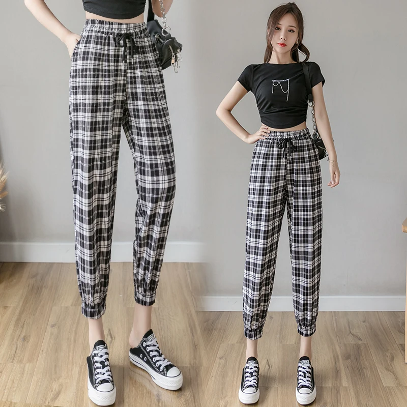 New Woman lattice Lantern pant Korean Fashion Drawstring Sweatpants Casual Popular Joggers Women Pants dropshipping BPAX7578