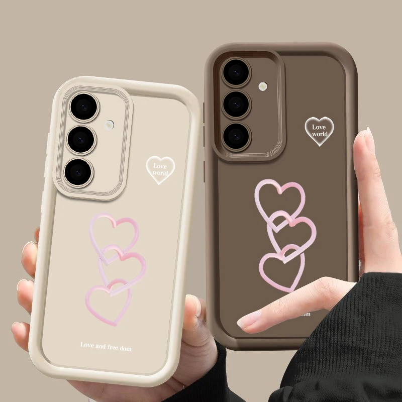Фото Чехол с принтом «Полые сердца» для Samsung Galaxy A18 A57 A37 A27 A56 A16 A17 A55 A54 A26 A36 S26 S25 S24 S23 Ultra S26 FE №3