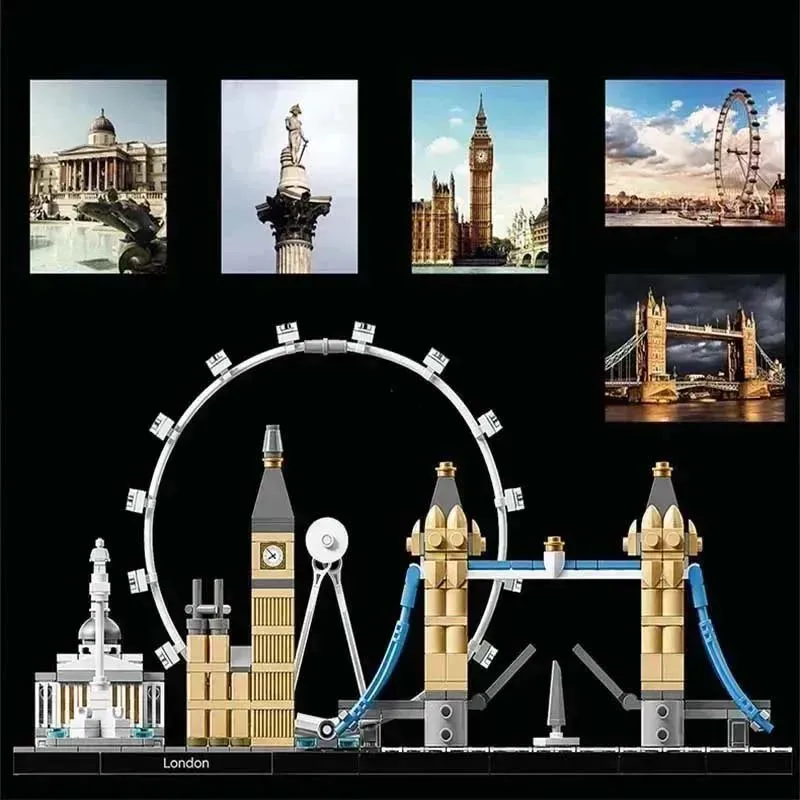 468 шт. с коробкой Лондонская архитектура Биг Бен башня мост строительные блоки