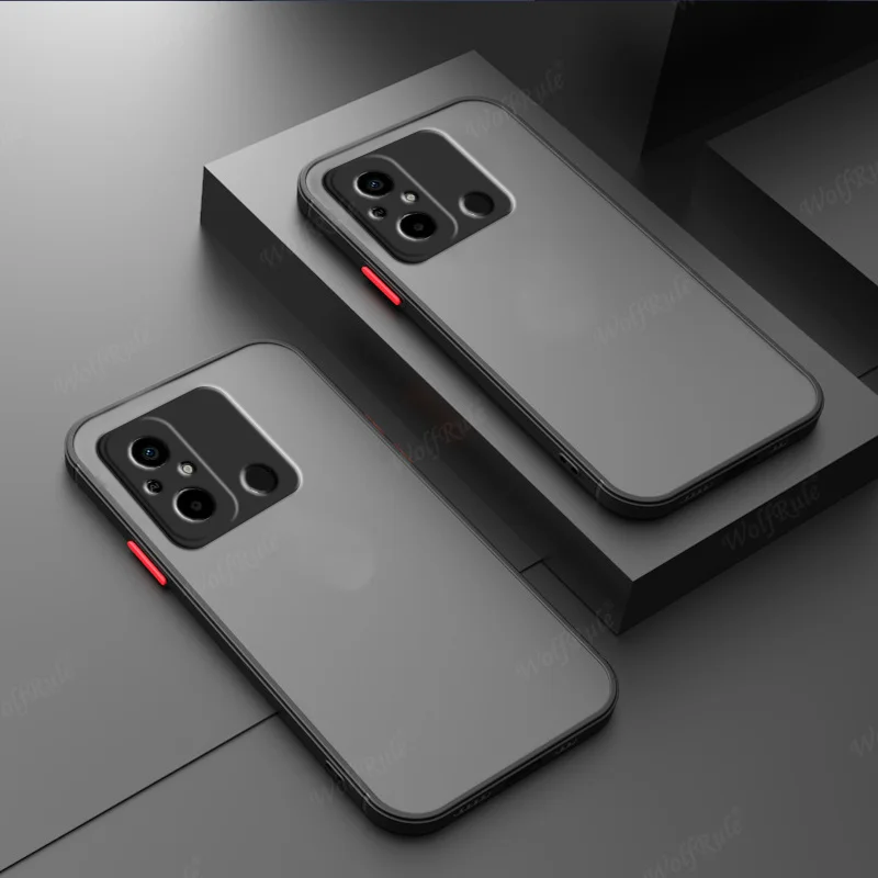 

For Cover Xiaomi Redmi 12C Case For Redmi 12C Capas Shockproof Phone Bumper Back Matte Translucent Cover For Redmi 12C Fundas