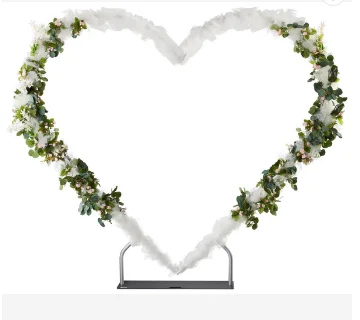 

6.5FT Wedding Party Heart Shaped Flower Arch Background Bracket Heart Shaped Background Decoration