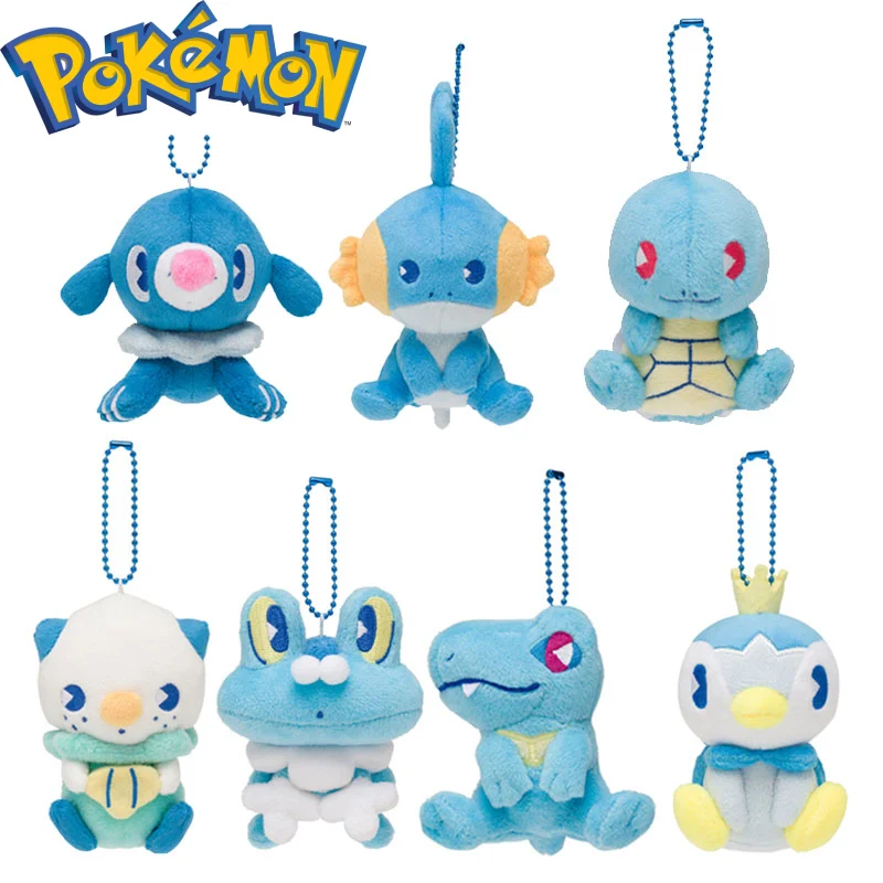 

Pokemon Plush Toy Kawaii Quirtle Totodile Mudkip Piplup Keychain Oshawott Froakie Popplio Pendant Doll Plushies Kids Toys Gifts